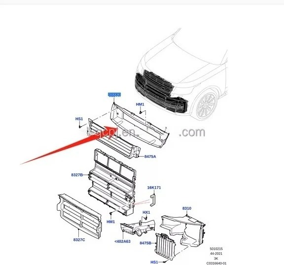 For  Range Rover Vogue 2023+ Front bumper Radiator upper air Deflector LR152627 LR172488